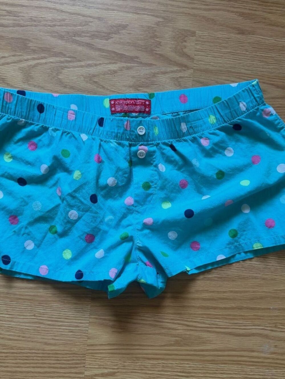 Vintage Y2K Xhilaration Polka Dot Low Rise Micro PJ Shorts Cotton Large